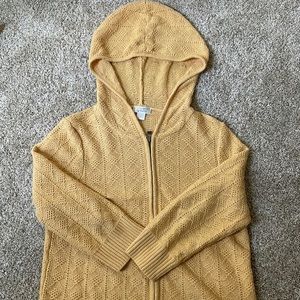 Christopher&Banks Yellow Knit Zip-up